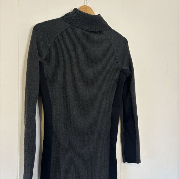 Athleta Mesa Hybrid Sweater Dress Merino Wool Turtle Neck Charcoal Gray Size XS - Picture 7 of 15